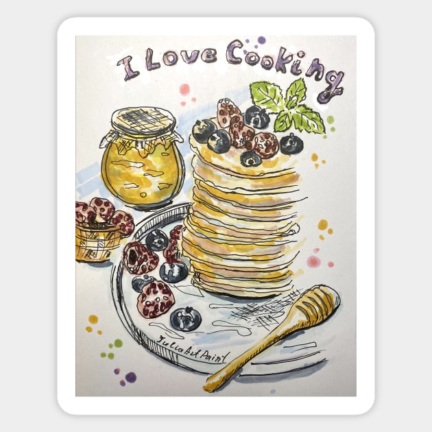 I Love Cooking Sticker by JuliaArtPaint